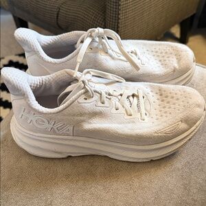Hoka All-White Athletic Sneakers